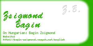 zsigmond bagin business card